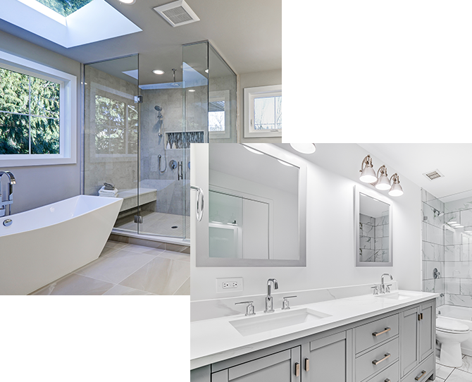 modern and bright bathrooms made by remodeling contractors Chicago